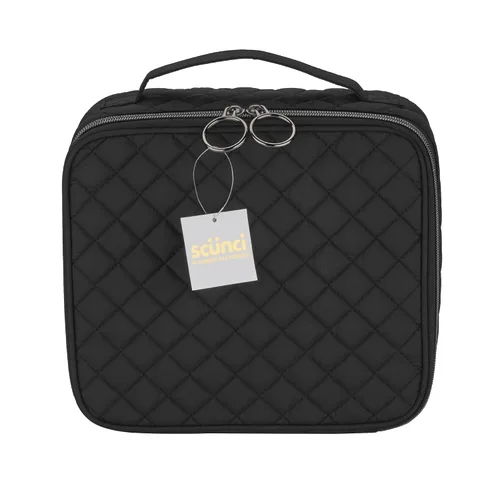 Vista 2 de Scünci by Conair - Estuche de maquillaje para maquillaje, bolsa de maquillaje, organizador de viaje para mujeres, color negro
