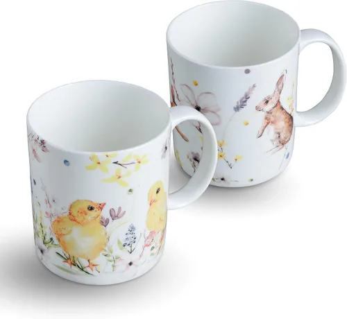 Vista 63 de Maison d' Hermine Taza de café con asas, tazas de porcelana fina de hueso, paquete de una taza de té para bebidas calientes, capuchino, latte