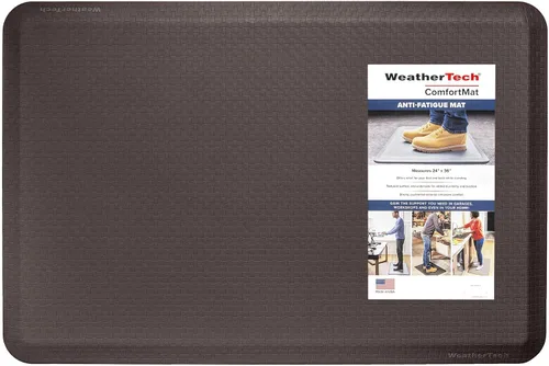 Vista 24 de WeatherTech ComfortMat, Alfombrilla Antifatiga de 61 por 91 Centímetros, Patrón Bordeado, Negro