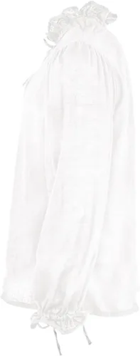 Vista 4 de Meikulo Camisas Henley pirata para niños, disfraces de Halloween, medievales, renacentistas, con cordones, para niños de 5 a 14 años