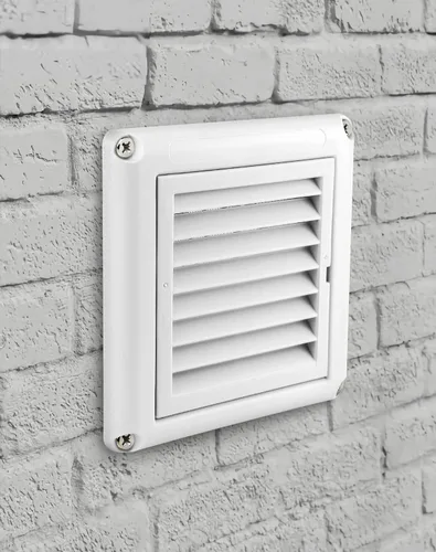 Vista 6 de QWORK Cubierta de ventilación con rejillas de 4 pulgadas, 4 fundas para cubiertas de aire de escape de ventilación de secadora al aire libre (blanco)