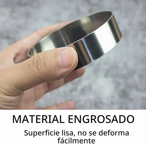 Vista 5 de Anillo de tortilla de acero inoxidable – 2 anillos de cocina antiadherentes de 8 pies para panqueques, tortillas, sándwich (tamaño grande)