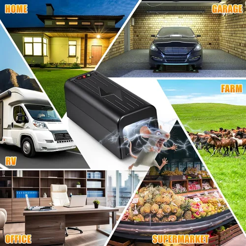 Vista 8 de Trampa eléctrica para ratones para interiores, trampa electrónica para ratas, trampa para ratones para interiores con potente voltaje, mata