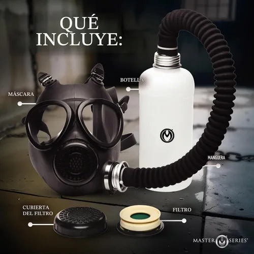 Vista 6 de Master Series Dark Inhaler Gas Mask with Bottle for Beginners, Men, Women, & Couples. One-Way Breathing