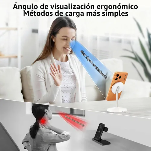 Vista 7 de Cargador inalámbrico magnético para iPhone, cargador Mag-Safe de 25 W, soporte de carga rápida, adaptador USB C magnético de 35 W con cable de 6