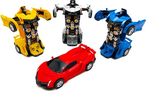 Vista 7 de Auto de juguete para niños pequeños de 3 a 6 años, autos de juguetes transformadores, camión de juguete impulsado por inercia para niños de 3 años