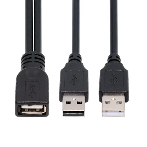 Vista 19 de cablecc Cable de datos de alimentación extra USB tipo A USB 2.0 hembra a USB tipo A macho compatible con unidad de disco SSD impresora escáner