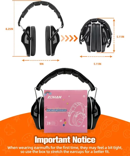Vista 7 de ZOHAN 032 - Auriculares con cancelación de ruido para niños, 25 dB, NRR, orejeras de protección de oídos para niños, para escuela, Monster Jam