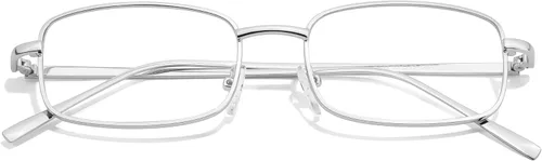 Vista 8 de IGnaef Gafas falsas de moda sin receta para mujeres con bloqueo de luz azul rectangular marco de metal IF8733