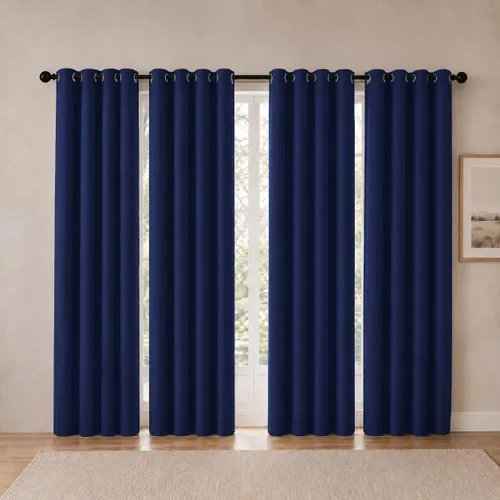Vista 90 de Cortinas de oscurecimiento de habitación de 45 pulgadas de largo para dormitorio y sala de estar, cortinas térmicas aislantes con ojales