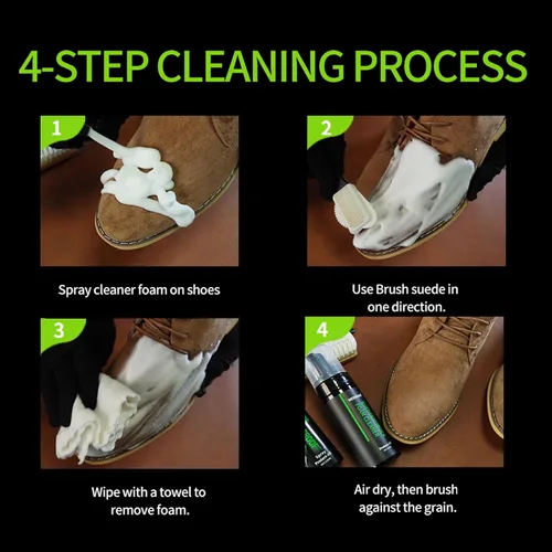 Vista 3 de Suede Nubuck Boots Shoe Cleaner Kit Waterproof protecter Spray Shoe Cleaning Kit