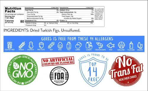 Vista 2 de Frutas secas GERBS, Top 14 libres de alergia alimentaria, sin sulfuro, sin conservantes, sin OMG, vegano