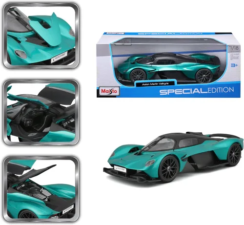 Vista 8 de Maisto 1:18 Scale Special Edition 2022 Aston Martin Valkyrie Vehículo fundido a presión, verde