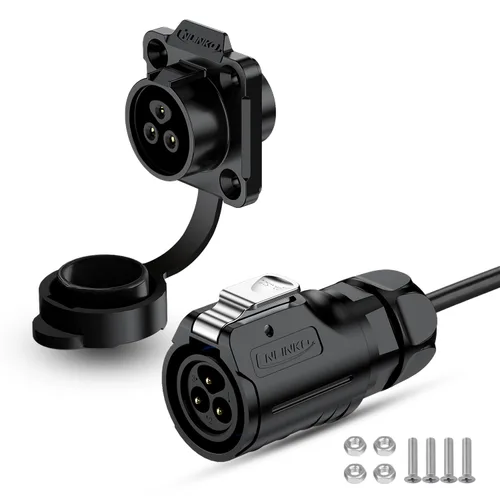 Vista 24 de CNLINKO Conector Circular de Panel IP68 M16 de Plástico de 3 Pines Macho y Hembra Eléctrico Impermeable Arnés de Cables Automático Soldadura