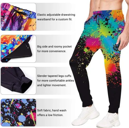 Vista 2 de Belovecol - Pantalones de deporte para hombre y mujer, estilo casual, 3D