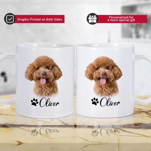 Vista 5 de Taza personalizada con foto de perro, taza de perro personalizada, taza de retratos de mascotas personalizada, tazas con nombre personalizado