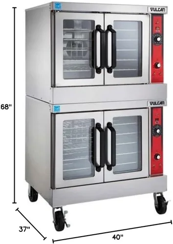 Vista 2 de Vulcan Horno eléctrico de convección VC55E, doble pila, 240V con ruedas