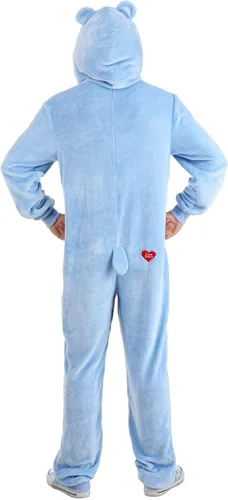 Vista 6 de Care Bear Grumpy Bear Hooded Jumpsuit Costume for Adults with Makeup Kit Bundle Option