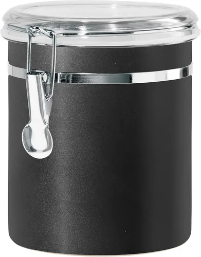 Vista 15 de Oggi Recipiente de cocina de acero inoxidable de 26 onzas líquidas, negro - Tapa hermética con cierre, parte superior transparente - Ideal