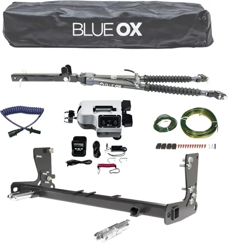 Vista 13 de Blue Ox Ascent - Combo de barra de remolque y placa base con extensión de cable eléctrico, cableado EZ Light y freno de remolque plano Patriot