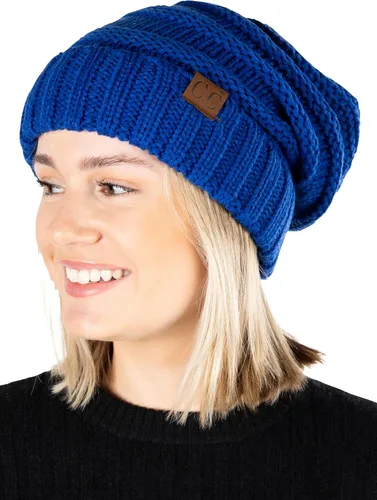 Vista 192 de Funky Junque Gorro de moda de punto trenzado de talla extragrande, grueso, abrigado, suave y holgado