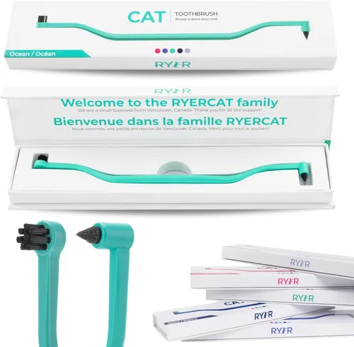 Vista 11 de RYERCAT Cepillo de dientes para gatos de doble cara, micro cabeza para Amatista Púrpura