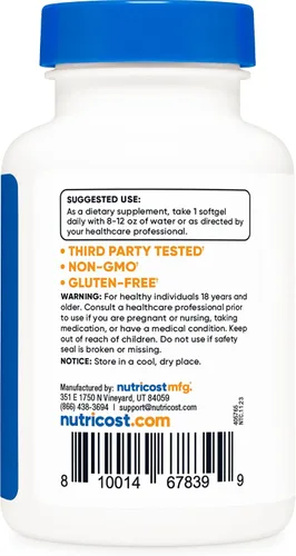 Vista 4 de Nutricost Licopeno (20 mg) 60 cápsulas blandas, sin gluten, sin OMG