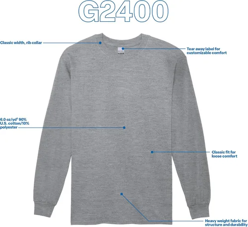 Vista 37 de Gildan - Camiseta de manga larga de algodón ultra estilo G2400 para adultos, paquete múltiple