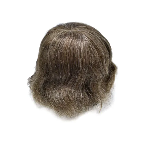 Vista 156 de Toupee para hombre 100% cabello humano real tupé para hombres 0.004 in piel de poliuretano para hombre, sistema de reemplazo de piezas de pelo