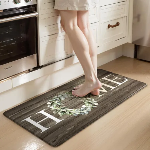 Vista 43 de KIMODE - Alfombra de cocina antifatiga para el piso, de 17.3 x 29 pulgadas, alfombra de cocina de estilo rústico, antideslizante, acolchada