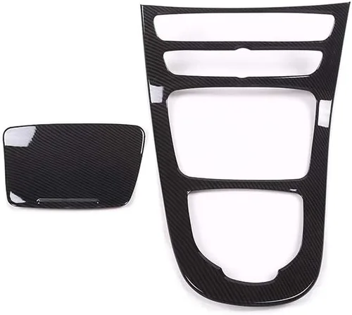Vista 6 de YIWANG Fibra de carbono ABS consola panel de engranajes marco marco ajuste 2 unids para Mercedes Benz Clase E W213 2016-2019 Accesorios de coche