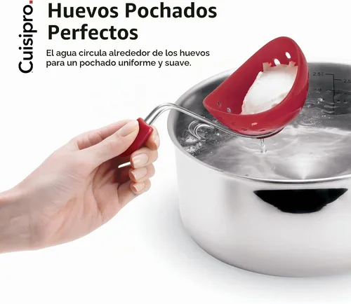 Vista 2 de Browne & Co Cuisipro Egg - Juego de 2 cazadores furtivos de silicona, color rojo