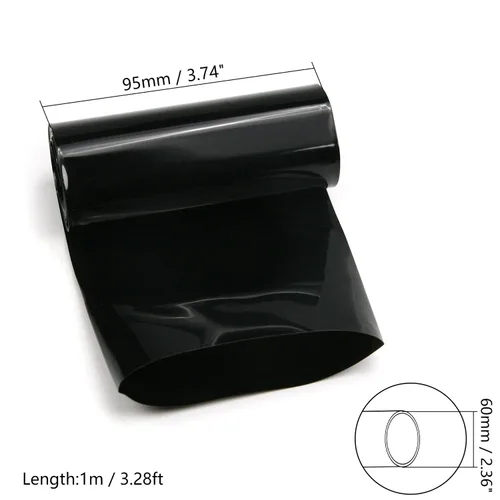 Vista 5 de Bettomshin 3.74 pulgadas ancho plano batería termorretráctil tubo DIY batería PVC calor tubo envoltura 3.28 pies longitud negro para 18650 batería