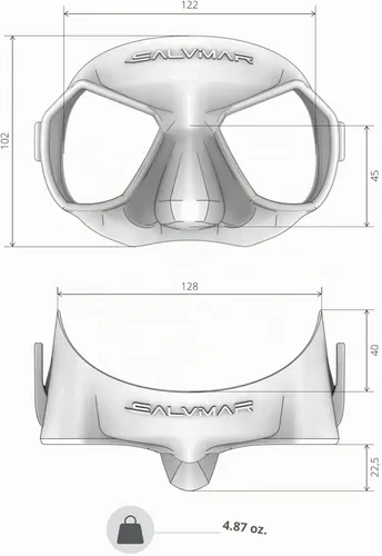 Vista 3 de Salvimar Hathor Ant-Fog Spearfishing Freediving Mask