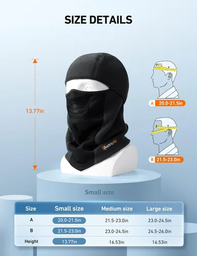 Vista 5 de AstroAI Balaclava Ski Mask Winter Face Cover Warmer Windproof for Skiing, Outdoor Work, Riding Motorcycle & Snowboarding
