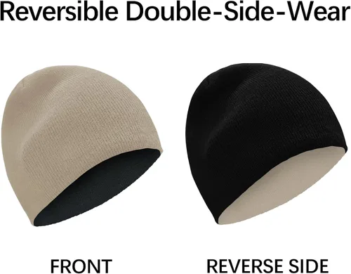 Vista 3 de ZOORON Gorros para hombre y mujer, de punto grueso, unisex, gorro de invierno