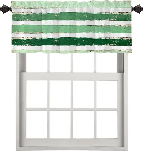 Vista 112 de Cortinas opacas de poliéster multicapa para cafetería, con diseño de diamantes, 2 unidades, 26 x 24 pulgadas