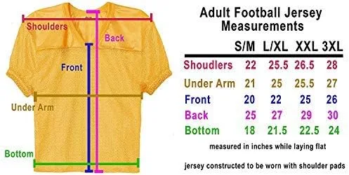 Vista 4 de Adams - Camiseta de fútbol para adultos, malla de ojo de buey con hombros deslumbrantes y mangas elásticas