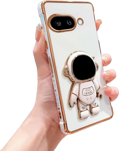 Vista 20 de phylla Funda para teléfono para Google Pixel 7A 6.1" 5g, Funda de teléfono con soporte astronauta chapado de lujo con patrón lateral pequeño