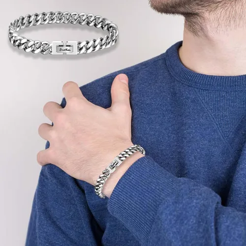 Vista 7 de Regalos para papá, hijo, nieto, tío sobrino, hermano, marido, novio, regalos para hombres y niños, pulsera de eslabones de cadena cubana, regalos