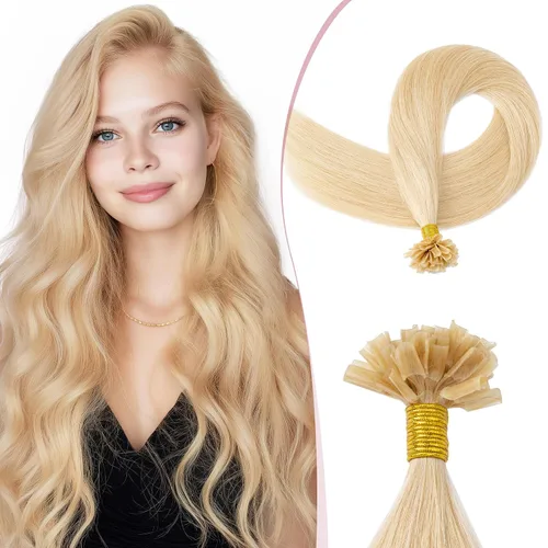 Vista 8 de SEGO Extensiones de cabello humano real con punta K, extensiones de cabello humano real, con punta en U, sin costuras, previamente adheridas