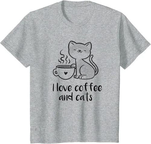 Vista 7 de I love coffee and cats Tazas de granos de café Camiseta de gato café, Blanco, S