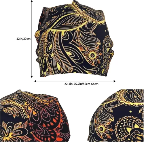 Vista 22 de Gorro africano holgado para adultos, tejido elástico, de calavera, gorro de invierno para exteriores para mujeres y hombres