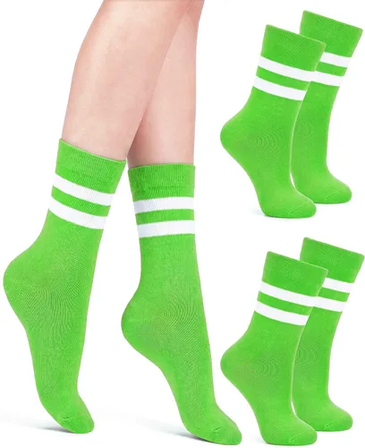 Vista 9 de Syhood Crew Stripe Socks Unisex Athletic Socks