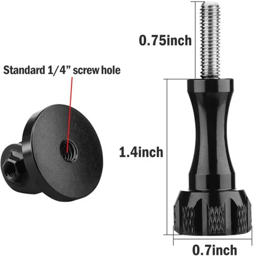 Vista 5 de ChromLives Adaptador de montaje de trípode con tornillo de pulgar compatible con Gopro Hero 11,10,9, 8, 7, 6, 5, 4, DJI Osmo, Sjcam, cámaras