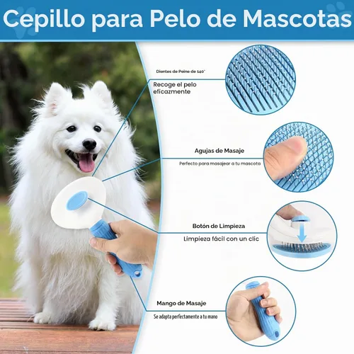 Vista 3 de Cepillo para Perros Kit de Aseo para Perros 6 Piezas Cepillo para Perros para Muda de Pelo-Cepillos para Perros para Aseo, Peine Desenredante