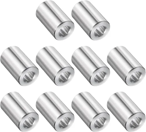 Vista 44 de uxcell 10 piezas de espaciador de acero inoxidable de 3/8" de diámetro interno x 3/4" de diámetro exterior x 1" de longitud, espaciador de rosca