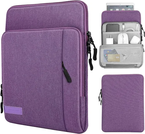 Vista 12 de MoKo Funda de transporte para tableta de 8-9 pulgadas con bolsillos de Negro claro y gris