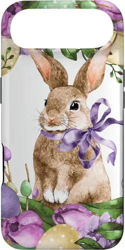 Vista 27 de Floral Easter Bunny Wreath Decor for Women Cute Easter Day Case for iPhone 17