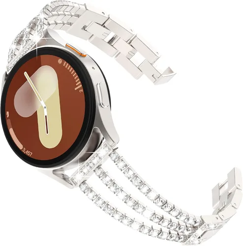 Vista 9 de Surace Galaxy Watch 40mm Correa con enlaces de diamantes brillantes para mujer - Negro